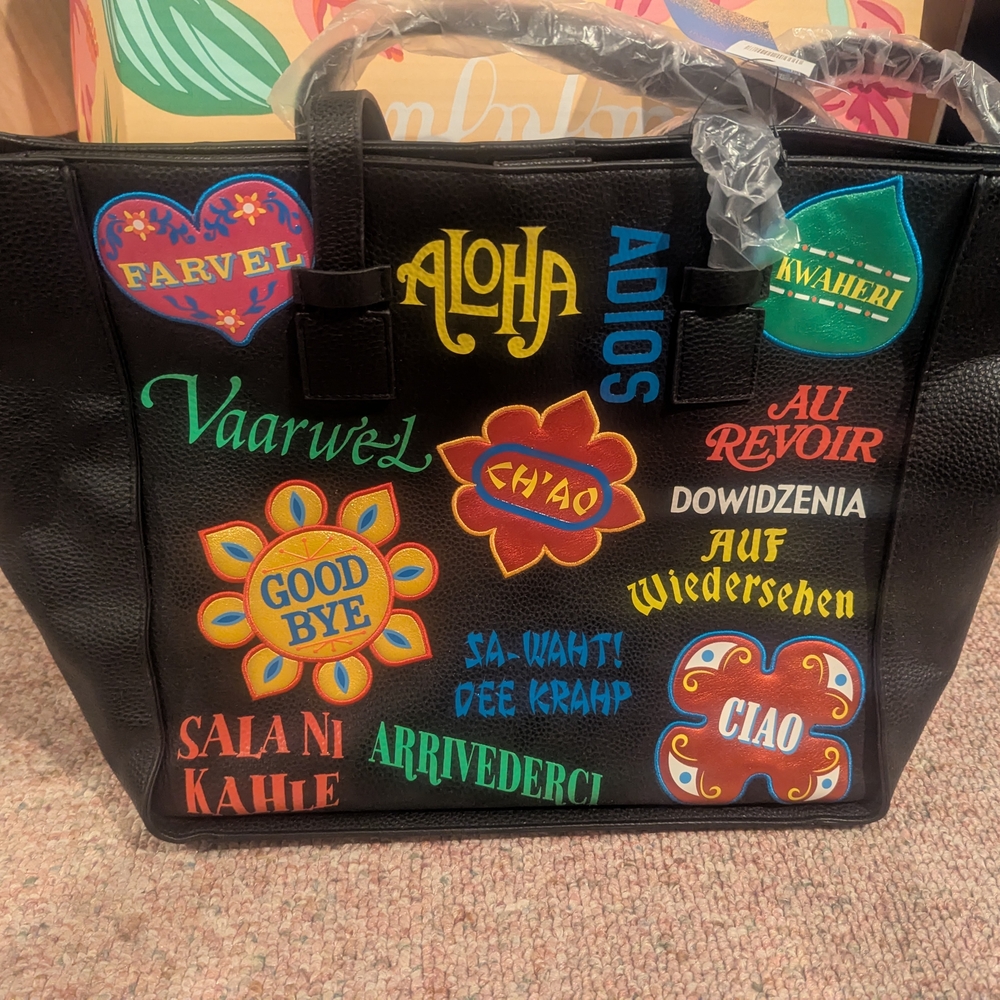 Disney Parks It’s A Small World Goodbyes Faux Leather Tote Bag Danielle Nicole - Picture 4 of 6